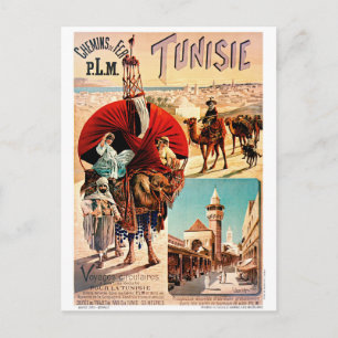 Tunisie PLM Tunisia Vintage Travel Poster Restored Postcard