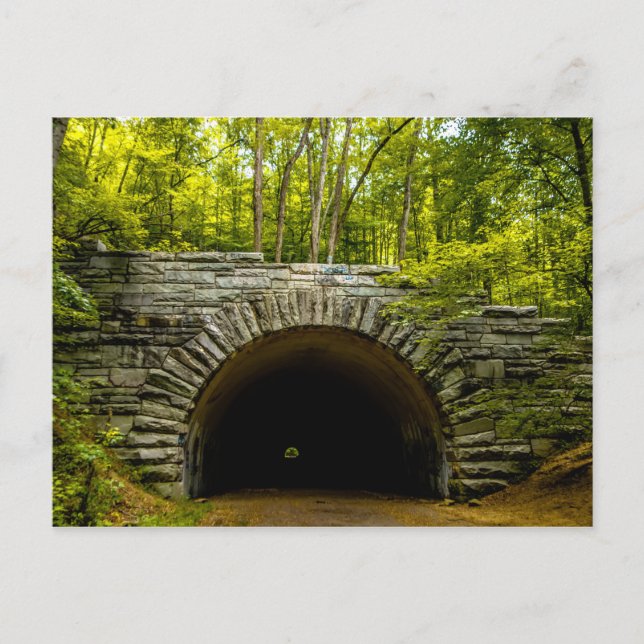 tunnel road to nowhere bryson city nature lake fon postcard (Front)
