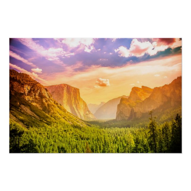 Tunnel View of Yosemite National Park Poster (Front)