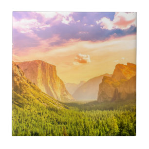 Tunnel View of Yosemite National Park Tile