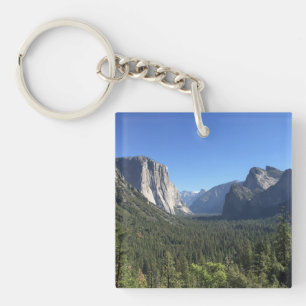 Tunnel View Yosemite Valley Blue Colour Photograph Key Ring