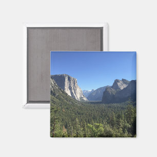 Tunnel View Yosemite Valley Blue Colour Photograph Magnet
