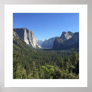 Tunnel View Yosemite Valley Blue Colour Photograph Poster