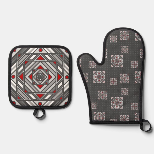 Tunnel Vision Oven Mitt & Pot Holder Set (Front)
