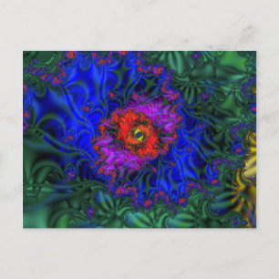 Tunnel Vision Rainbow Fractal Art Postcard