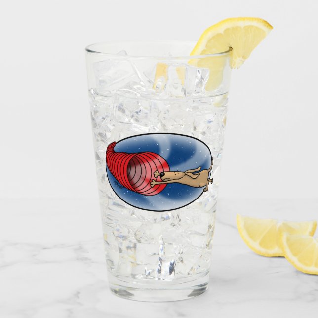 Tunnel Vortex Syndrome - agility fast funny dog Glass (Back Ice)