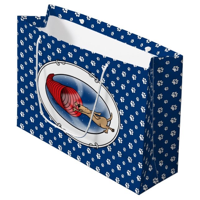 Tunnel Vortex Syndrome - agility fast funny dog Large Gift Bag (Front Angled)