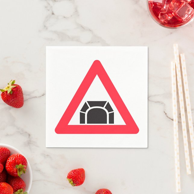Tunnel Warning Road Sign Traffic Symbol Napkin (Creator Uploaded)