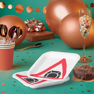 Tunnel Warning Road Sign Traffic Symbol Paper Plate