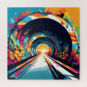 Tunnel With Graffiti Art Jigsaw Puzzle