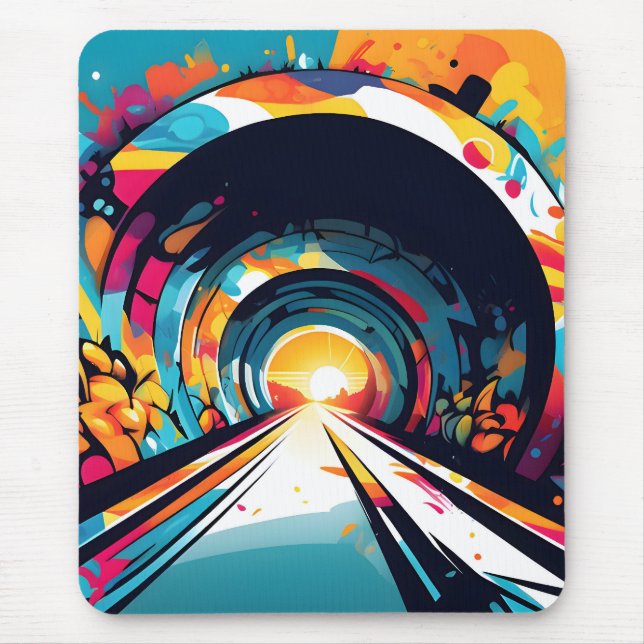 Tunnel With Graffiti Art Mouse Mat (Front)