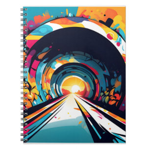 Tunnel With Graffiti Art Notebook
