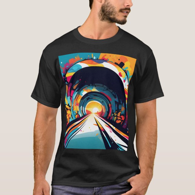 Tunnel With Graffiti Art T-Shirt (Front)