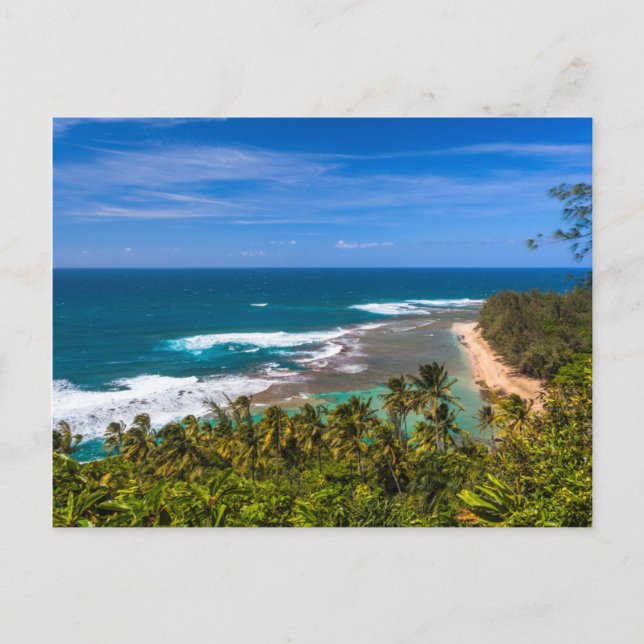 Tunnels Beach as seen from the Kalalau Trail Postcard (Front)
