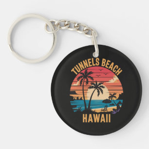 Tunnels Beach Hawaii Family Vacation Key Ring