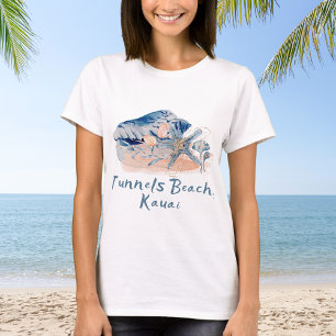 Tunnels Beach Kauai Seashells  T-Shirt