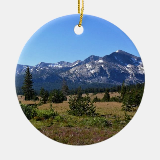 Tuolumne Meadows, Yosemite, CA Ceramic Tree Decoration (Front)