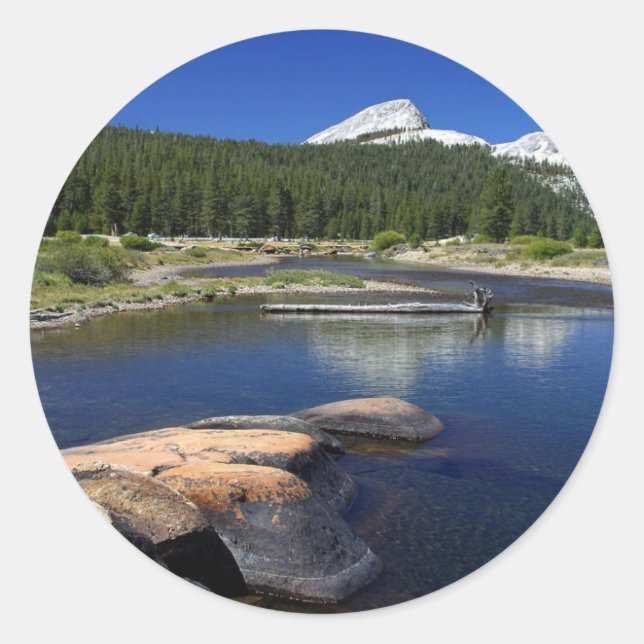 Tuolumne Meadows Yosemite Streams Classic Round Sticker (Front)