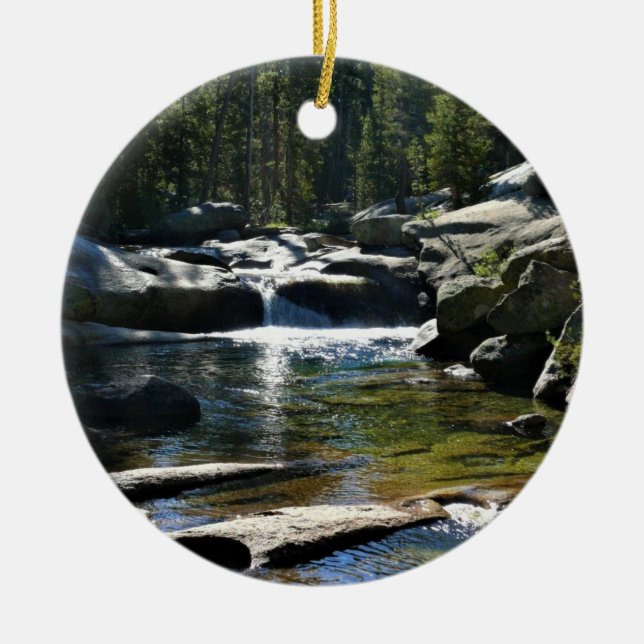 Tuolumne River in Tuolumne Meadows, Yosemite, CA Ceramic Tree Decoration (Front)