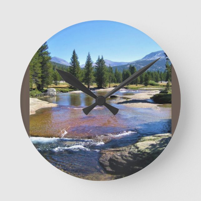 Tuolumne River in Tuolumne Meadows, Yosemite, CA Round Clock (Front)