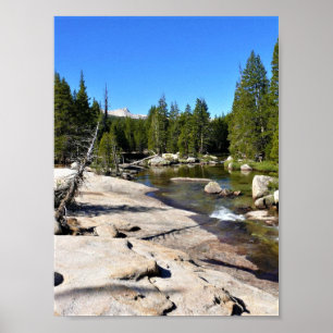 Tuolumne River with Cathedral Peak, Yosemite, CA Poster