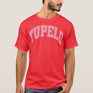 Tupelo Mississippi MS Varsity Style Pink Text T-Shirt