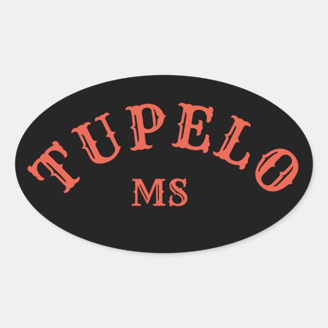Tupelo, Mississippi Oval Sticker (Front)