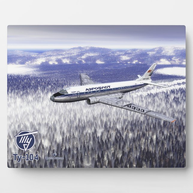 Tupolev (Туполев) Tu-104 Over Siberia Plaque (Front)