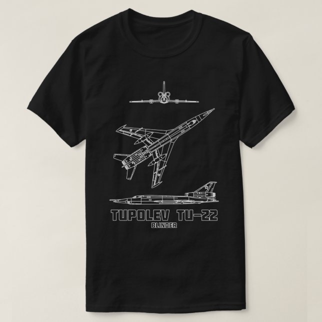 Tupolev Tu22 Russian Supersonic Bomber Blinder Pla T-Shirt (Design Front)