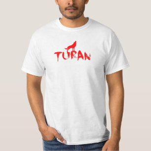 Turan red Wolf Design T-Shirt