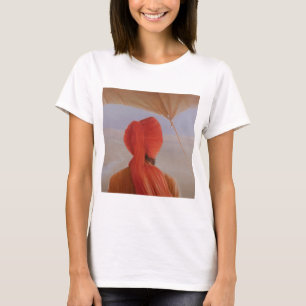 Turbaned backview with tenting T-Shirt