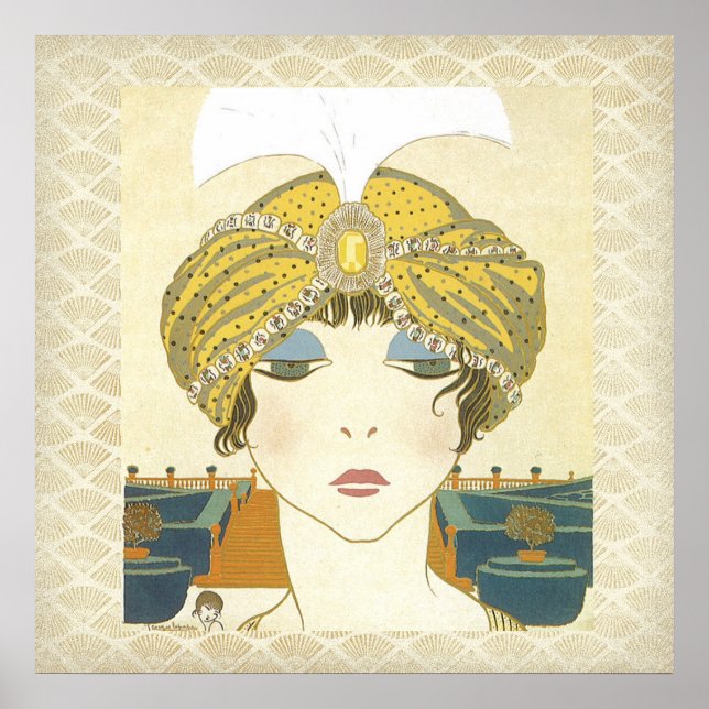 Turbaned Poiret 1900s Fashion Poster (Front)