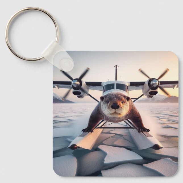 Turbo Prop Twin Engine Float Plane Bush Canada Key Ring (Front)