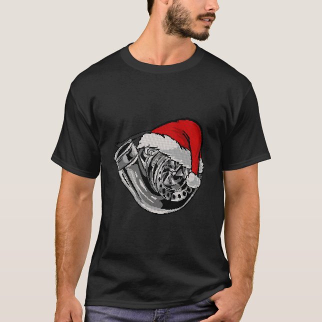 Turbo Ugly Christmas Car Enthusiast Racing Driftin T-Shirt (Front)