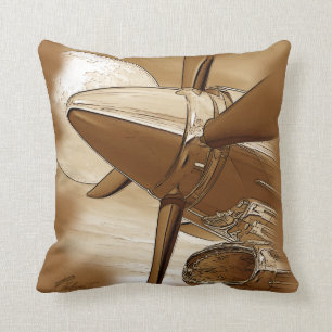 Turbo Vintage Aircraft Pillow