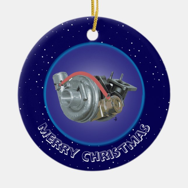Turbocharger Ceramic Tree Decoration (Front)