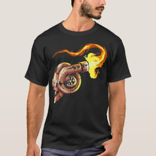 Turbocharger Skull with Fire Turbo Car Boost Tuner T-Shirt