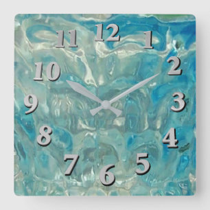 Turbulent Sea Square Wall Clock