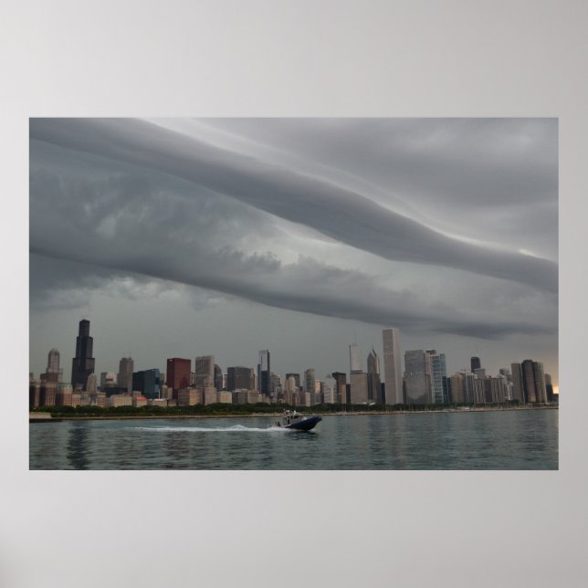 Turbulent Skies Over Chicago Poster (Front)