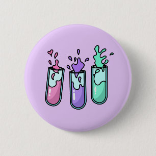 Turbulent Test Tubes 6 Cm Round Badge