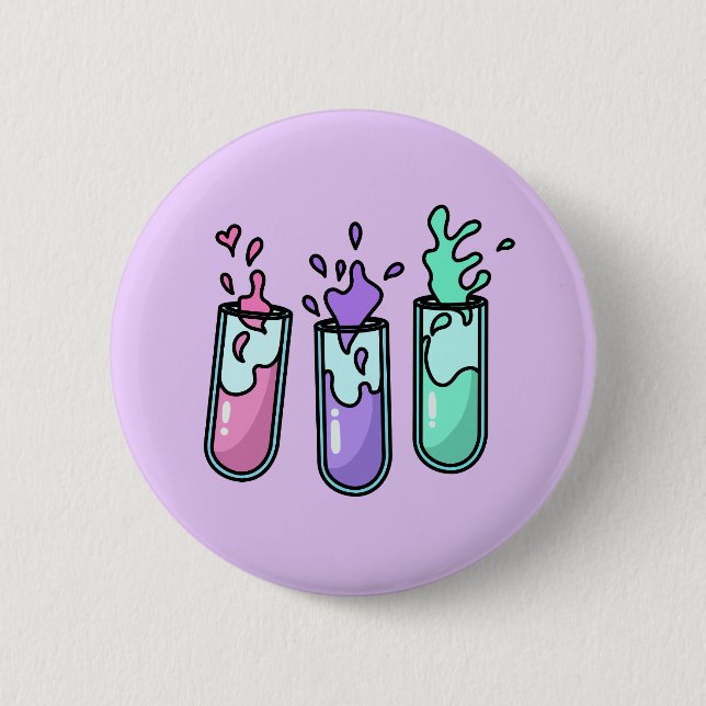 Turbulent Test Tubes 6 Cm Round Badge (Front)