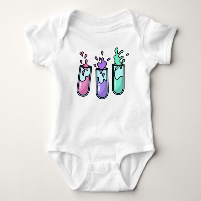 Turbulent Test Tubes Baby Bodysuit (Front)