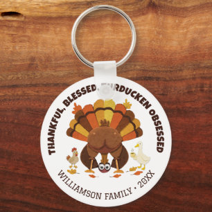 TURDUCKEN OBSESSED Funny Thanksgiving Key Ring