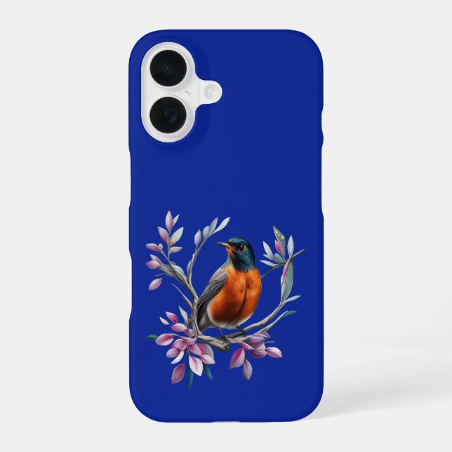 Turdus migratorius Surrounded By Mountain Laurel iPhone 16 Case (Back)