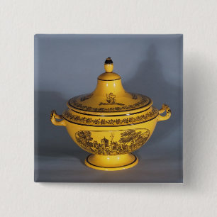 Tureen with black print design, c.1820 15 cm square badge