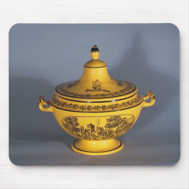 Tureen with black print design, c.1820 mouse mat (Front)