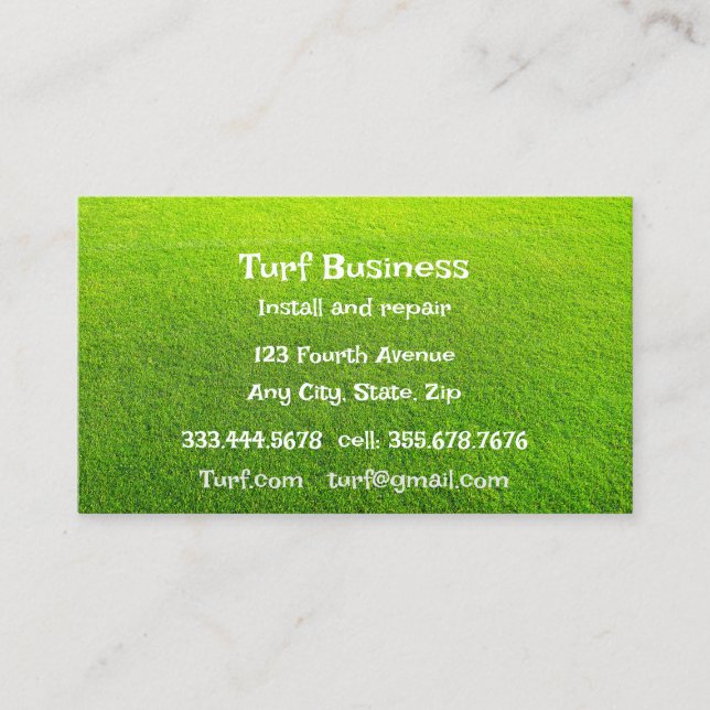 Turf Lawn Sod Farm Business Card (Front)