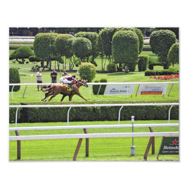 Turf Racing at Saratoga Photo Print (Front)