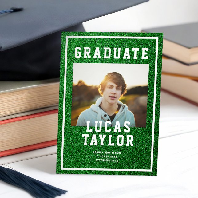 Turf Sports Photo Grad Graduation Announcement  (Creator Uploaded)