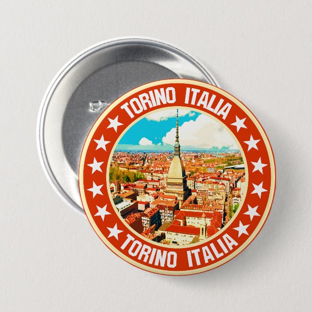 Turin                                              7.5 cm round badge (Front & Back)